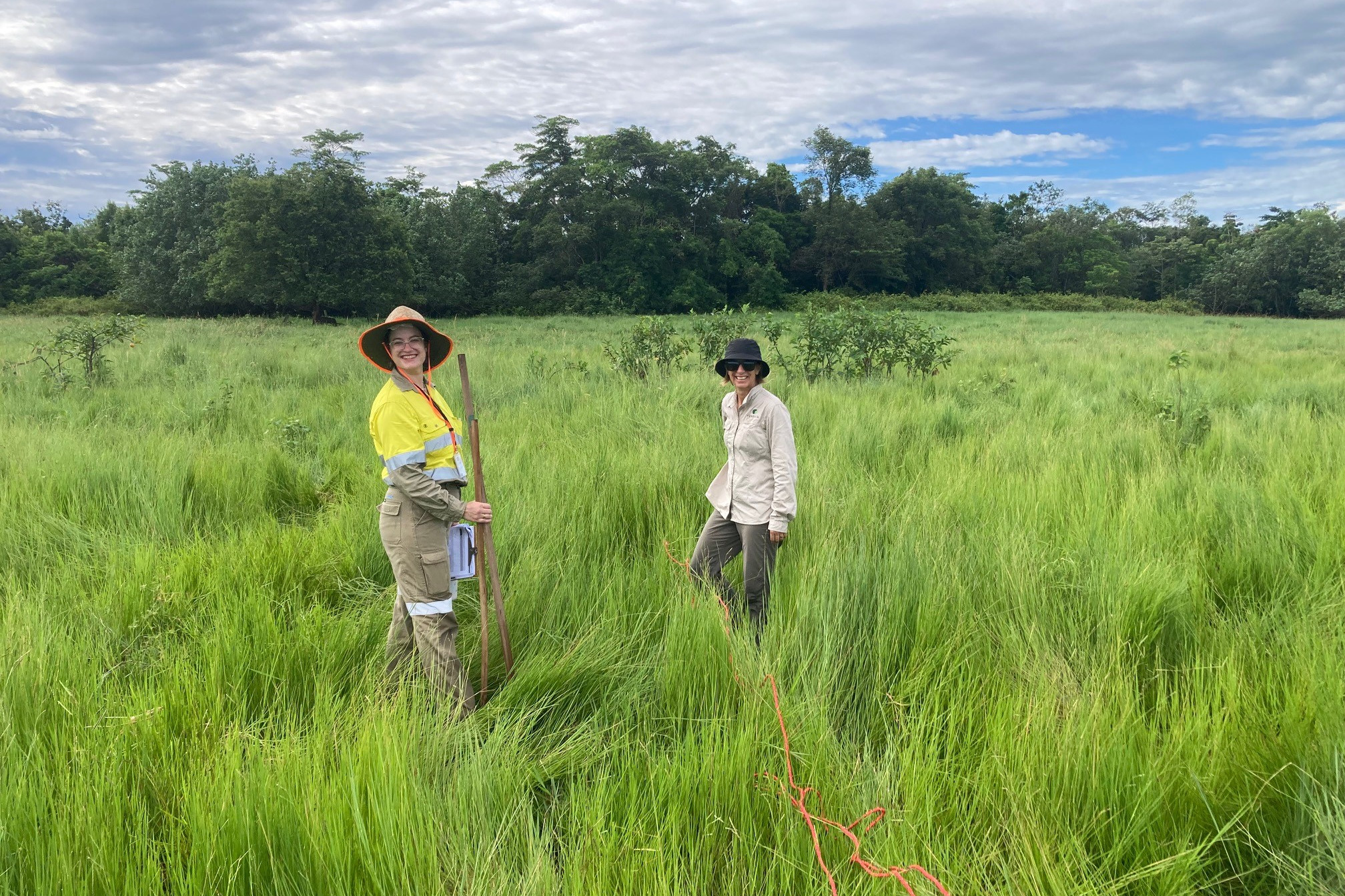 Amber Kellet of Cassowary Coast Regional Council out in the field with Bronwyn Robertson of Terrain NRM.