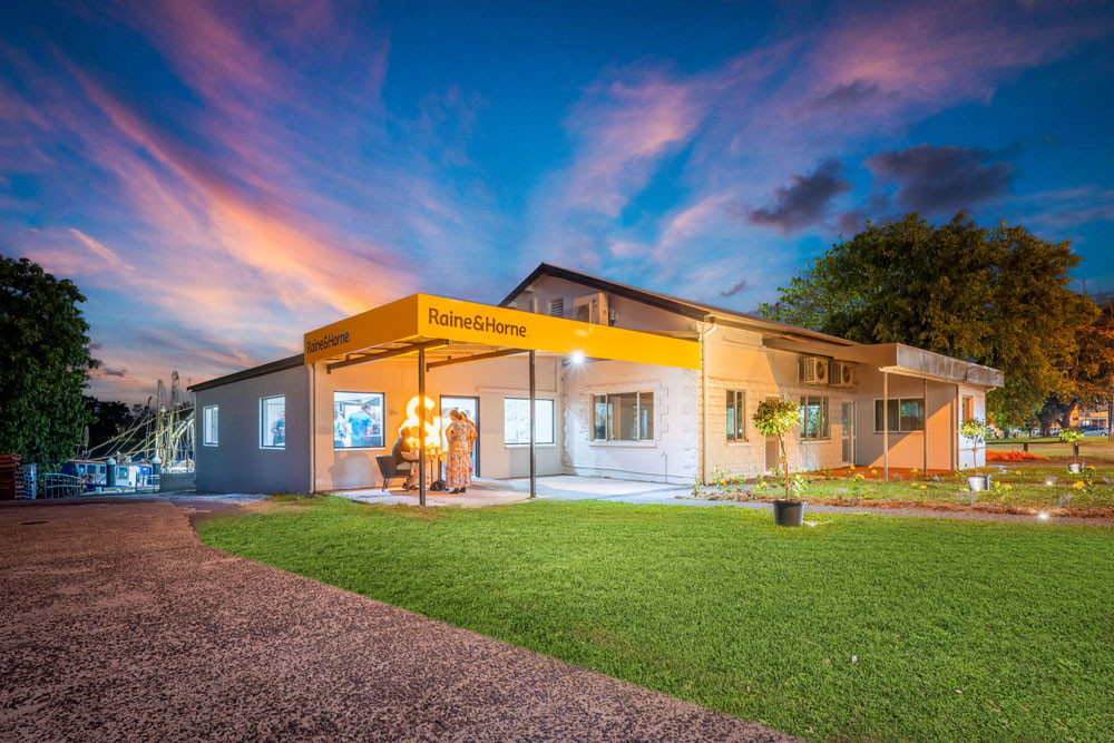 The Raine and Horne office in Innisfail principal Michael Skuse celebrate four years of leading the team in Innisfail. Pictures: Supplied