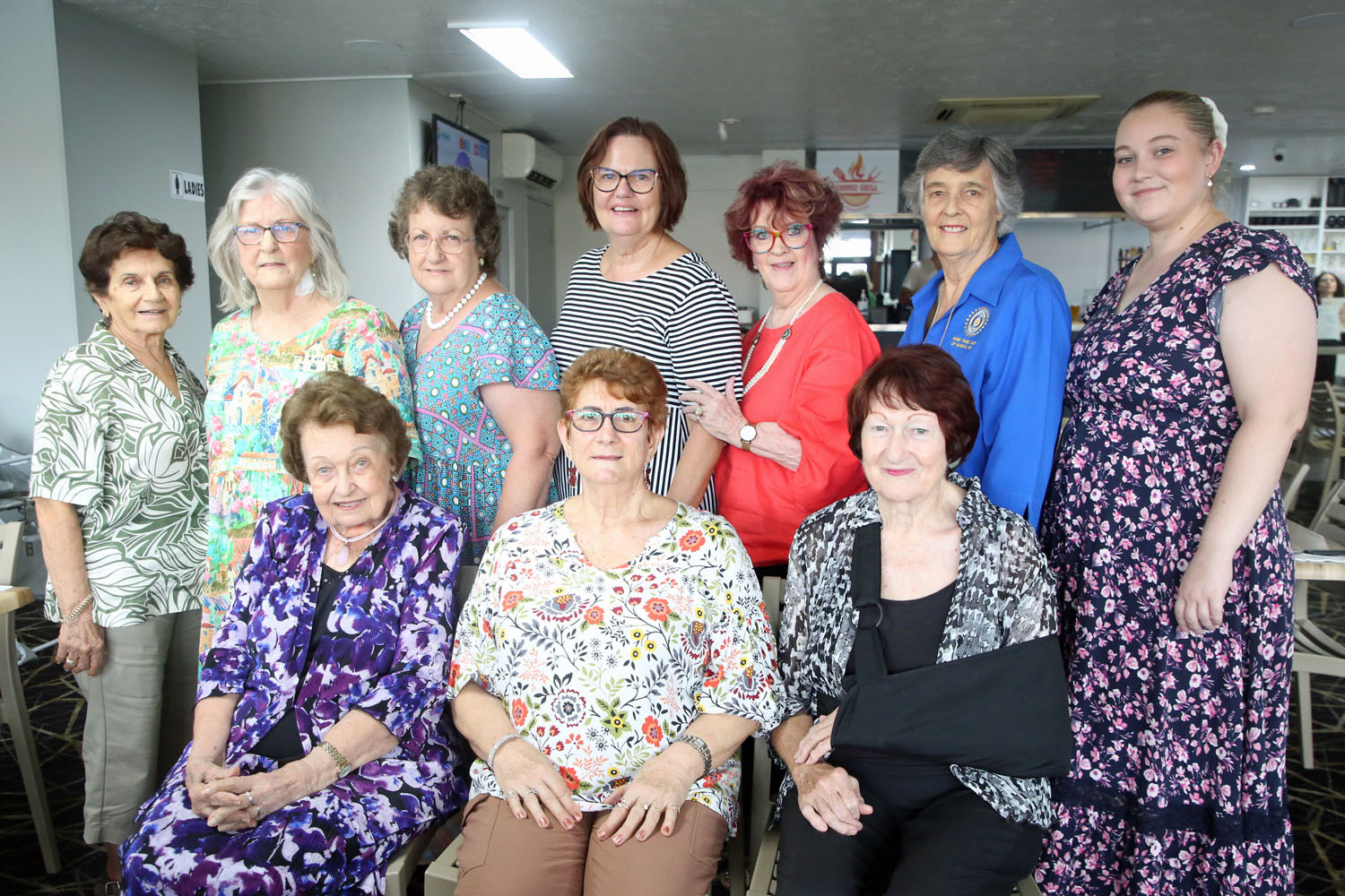 Members of Inner Wheel Club of Innisfail, who celebrated Inner Wheel Day with a lunch at the Goondi Hill Hotel, were (from left, rear) Melina Andrijevic, Judi Rees, Robyn Di Palma, Kerry Dittman, Maggie Townley, Mary McDowall and Hope McDowall (front) Helene Laws, Rhonda Mayocchi and Cherrill Spina. Picture: Maria Girgenti