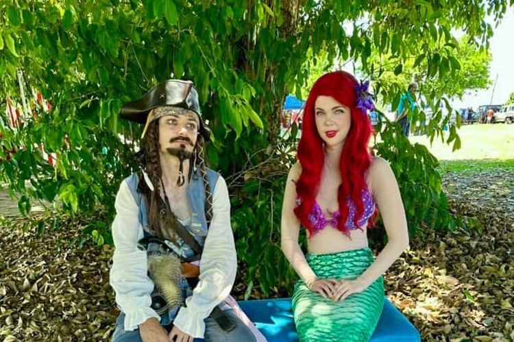 Pirate Captain Jack Sparrow and the beautiful Ariel the mermaid. Picture: Supplied