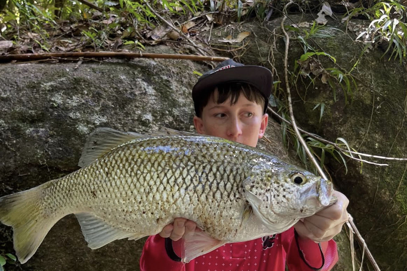 Hunter (surname withheld) with a nice grunter. Picture: Supplied
