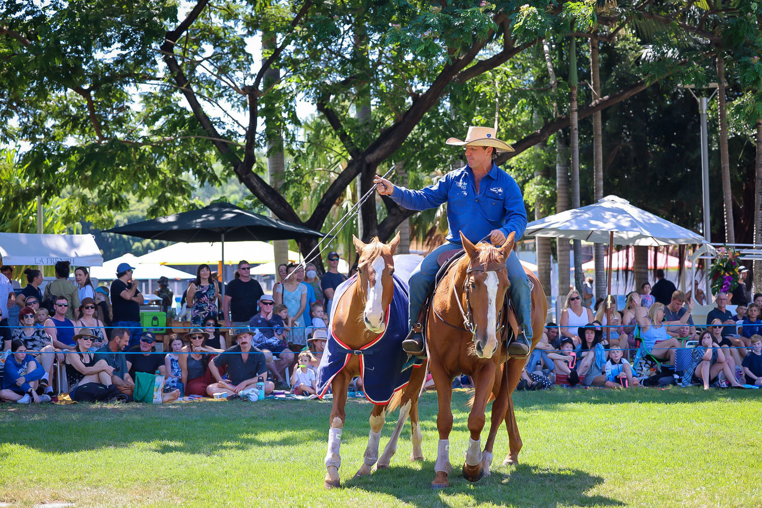 Tom Curtain displays his expertise in horse training and riding as part of his ‘Here’s To You’ tour. Picture: Supplied