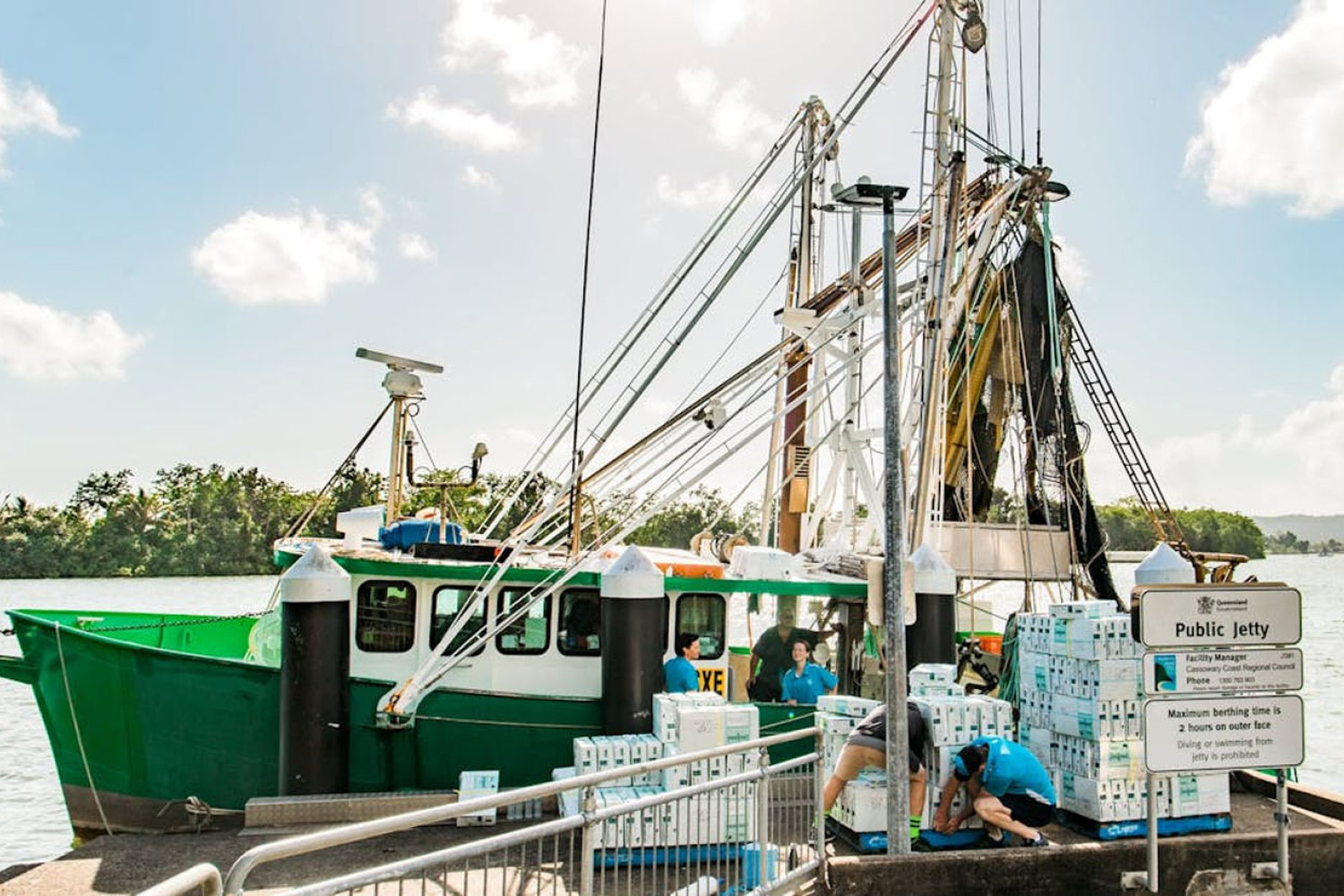 Unloading the catch of the day at Innisfail harbour straight to the shore side store. Pictures: Supplied