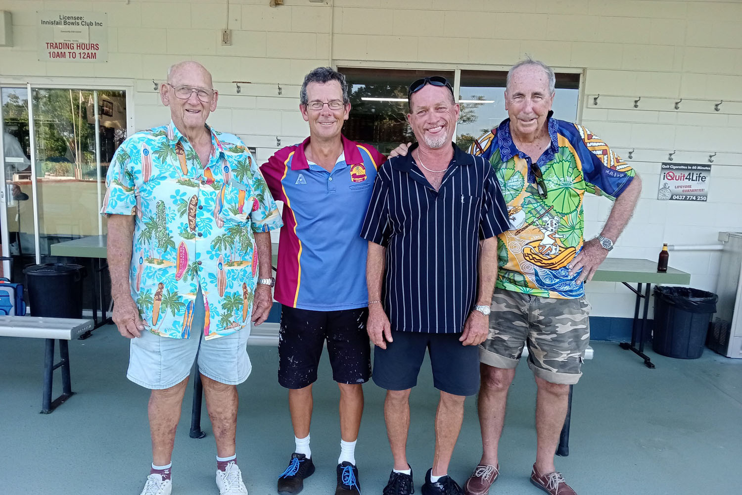 Bill Hoskins, Mark Elliott, Geoff Johnston and John Fossey, Thursday’s social bowls winners on October 2. Picture: Supplied