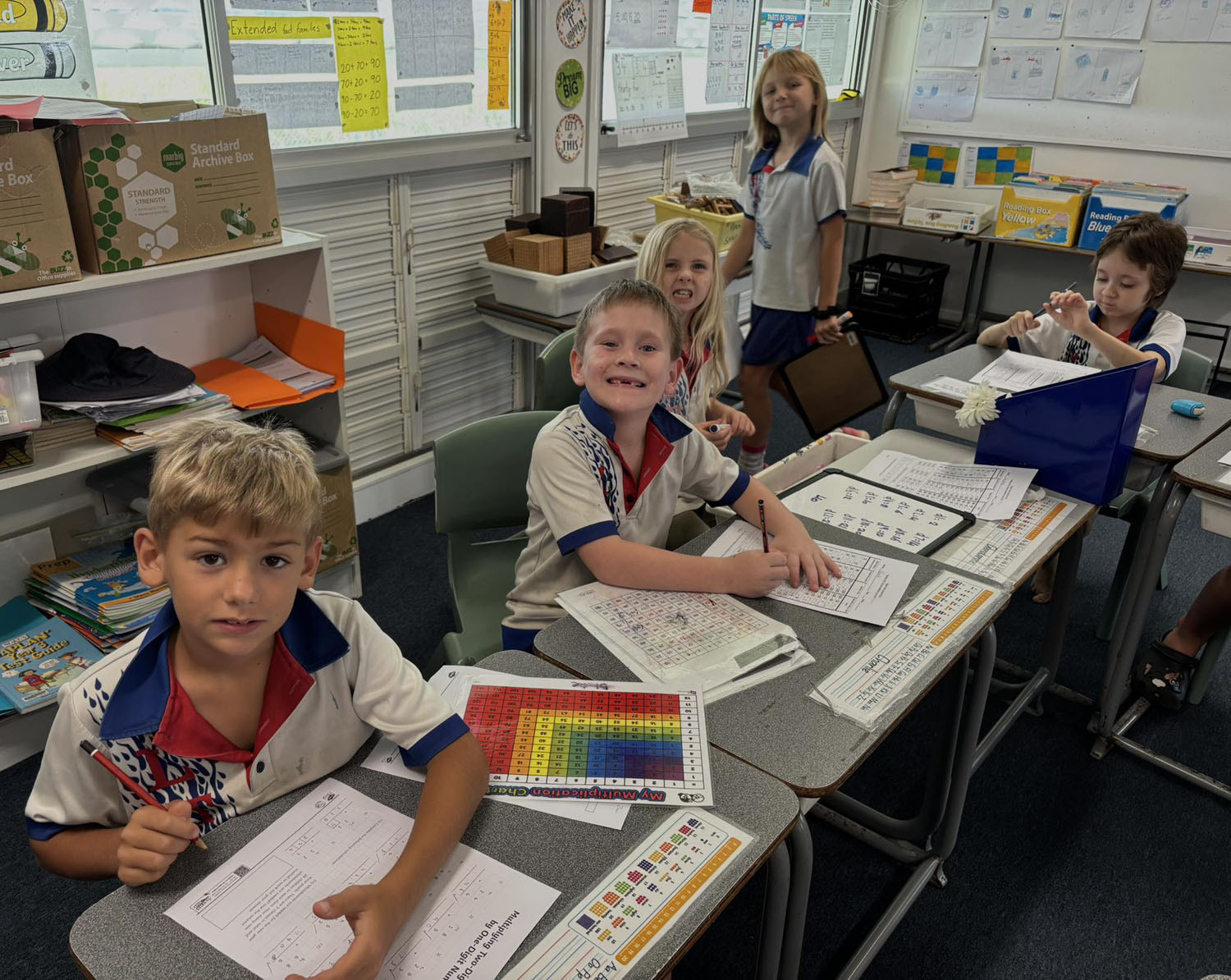 Hard at work solving mathematical questions. Pictures: Facebook