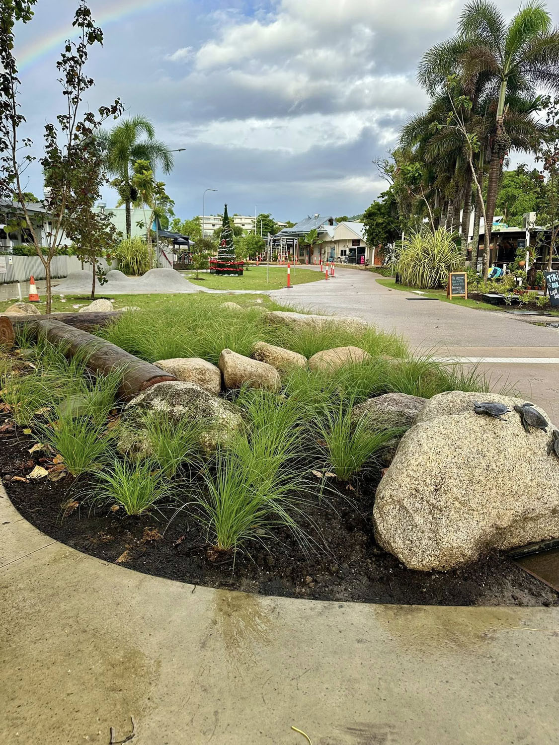 Attractive landscaping, plants, trees and shrubs line the pathways throughout the Mission Beach revitalisation project. Pictures: Supplied
