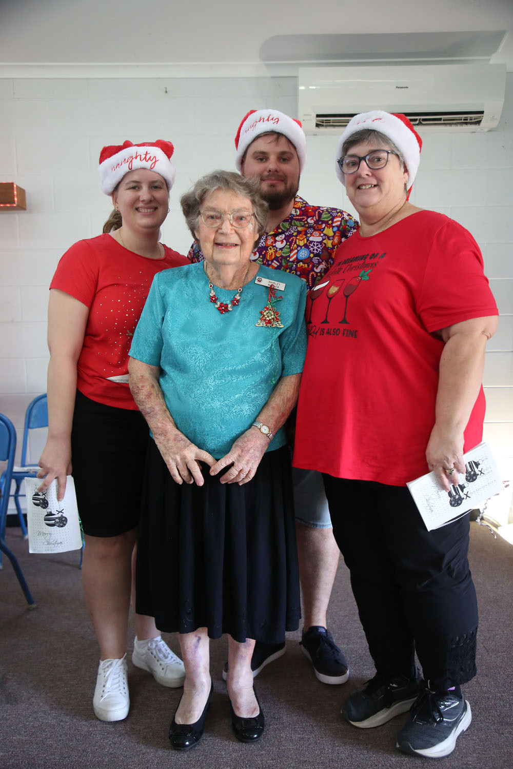 Pianist Shirley Nayler (second from left) with her daughter Tania Pascoe (far right) and her grandchildren, Alexandra Pascoe (far left) and James Pascoe.