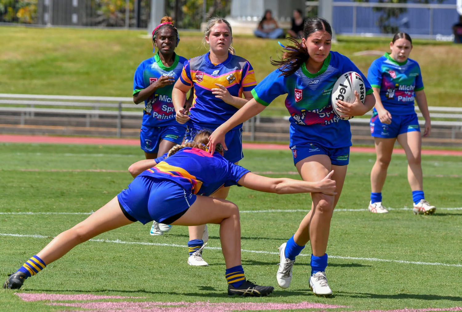 Innisfail five-eighth Lillee Barba (with ball) in action against Kangaroos. Picture: Vili Baleilevuka